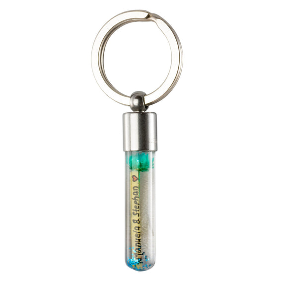 Schlüsselanhänger personalisiert, Spaghetti-Schlüsselanhänger, längere Beschriftung