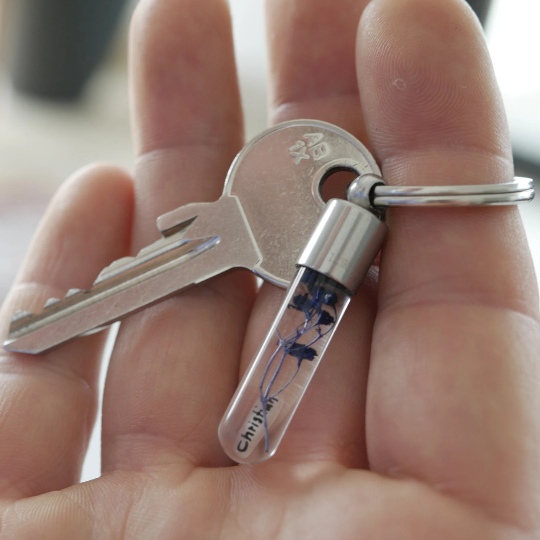 Schlüsselanhänger personalisiert, Reiskorn-Schlüsselanhänger, Edelstahl, Name oder Text