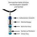 Sternzeichen Schütze, 23. November - 21. Dezember, Halskette mit Glückstein Sodalith und Sternzeichensymbol-2