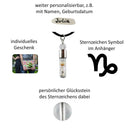 Sternzeichen Steinbock, 22.Dezember - 20. Januar, Halskette mit Glückstein Bergkristall und Sternzeichensymbol-3