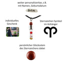 Sternzeichen Widder, 21. März - 20. April, Halskette mit Glücksstein roter Jaspis und Sternzeichensymbol-3