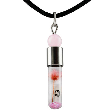 Sternzeichen Krebs, 22. Juni - 22. Juli, Halskette mit Glückstein Rosenquarz und Sternzeichensymbol