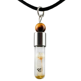 Sternzeichen Löwe, 23. Juli - 23. August, Halskette mit Glückstein Tigerauge und Sternzeichensymbol