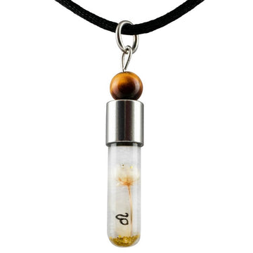 Sternzeichen Löwe, 23. Juli - 23. August, Halskette mit Glückstein Tigerauge und Sternzeichensymbol