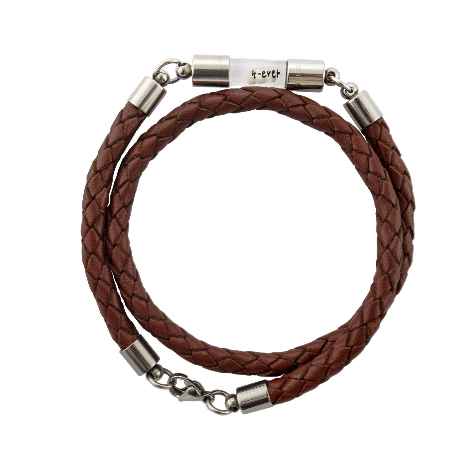 Armband mit Namen, Wickelarmband Leder Braun, personalisiert