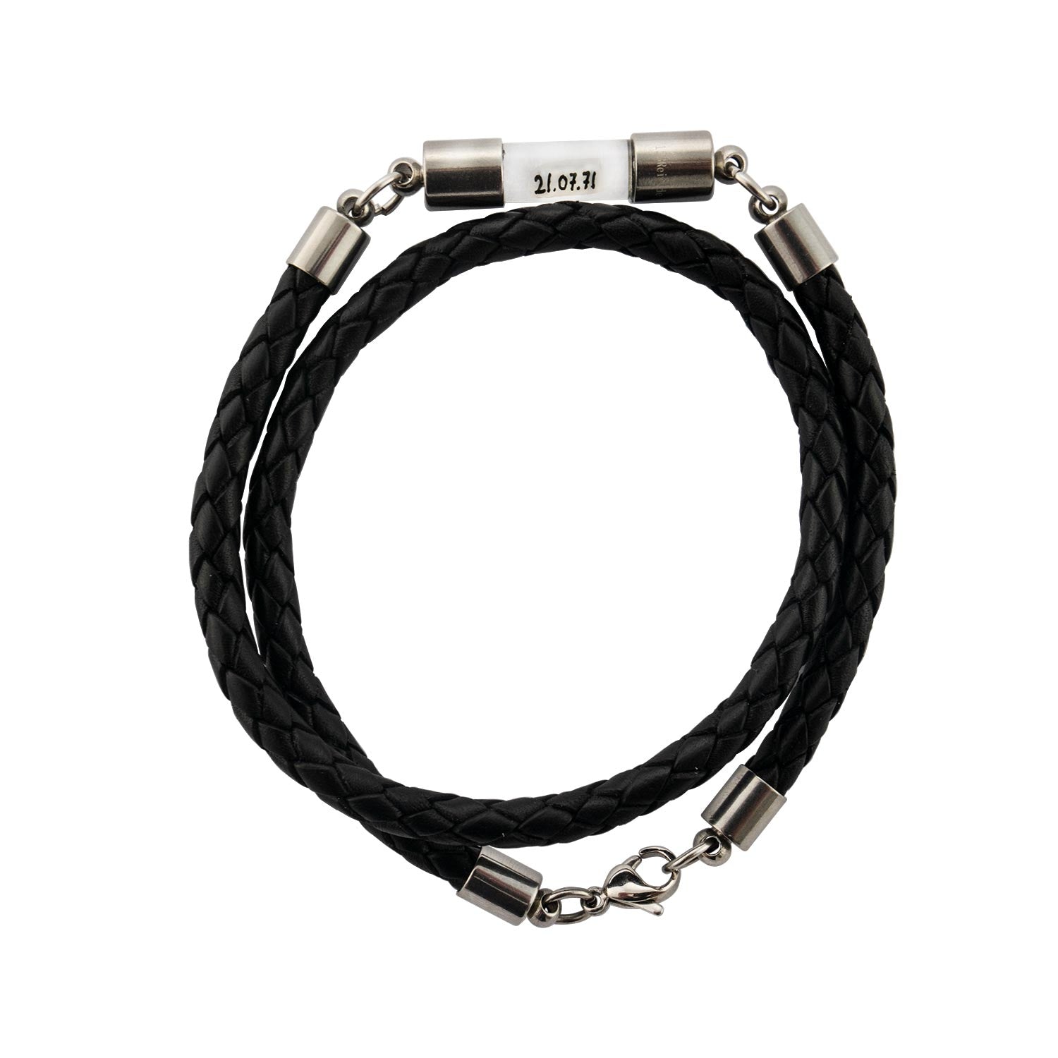 Armband mit Namen, Wickelarmband, Leder schwarz, personalisiert
