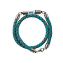 Armband mit Namen, Wickelarmband, Leder türkis, personalisiert-1